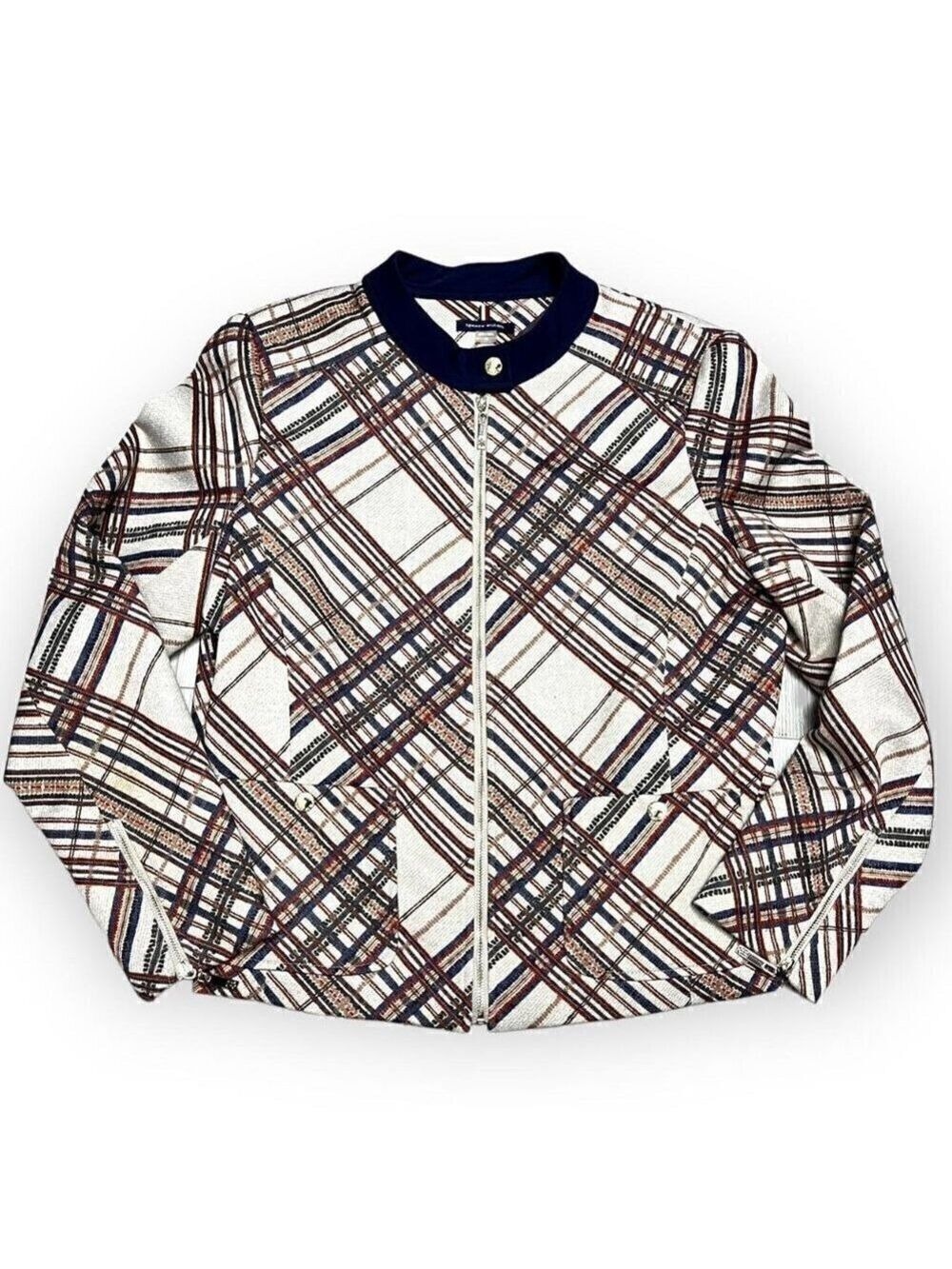 Tommy Hilfiger Soft Check Luxury Designer Women’s Jacket - Womens 12